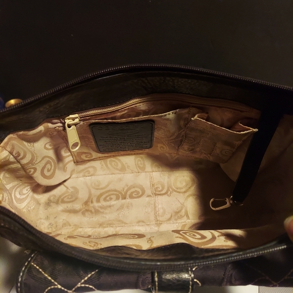 Brighton leather trim Aileen heart shape quilted purse 12in x7inx3in - Picture 5 of 6